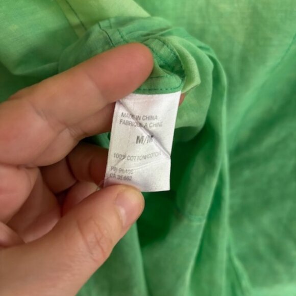 Green Ombre Theory Buttoned Long Sleeved Dress Shirt M - Picture 5 of 8